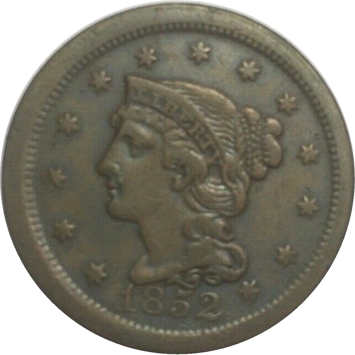 1852-1c-Braided-Hair-Large-Cent-#2